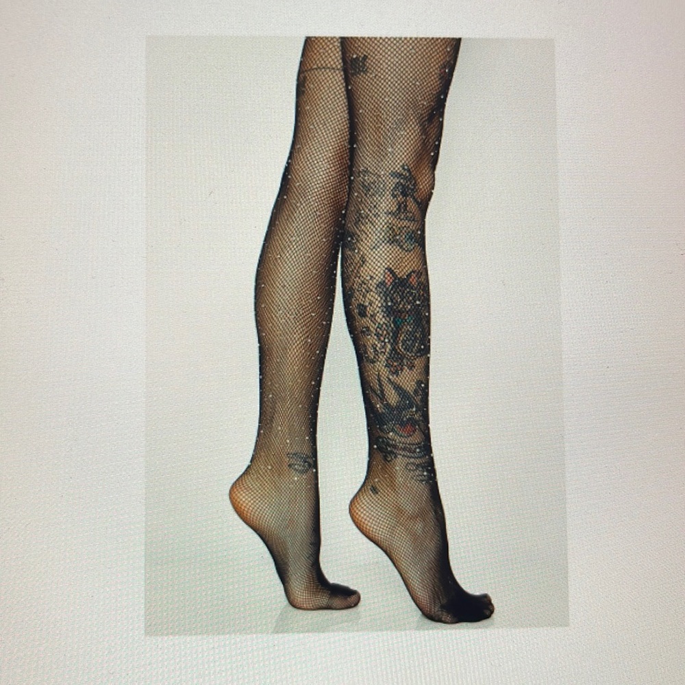 Dolls Kill Crystal Dreamer Fishnet Tights - one size